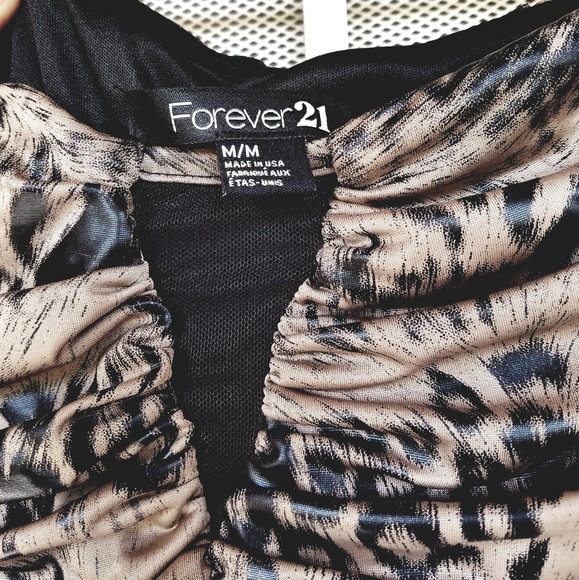 NWT Forever21 strapless ruched cheetah print dress - Picture 4 of 8